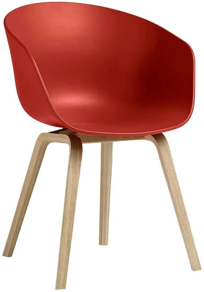 Hay About a Chair AAC22 stoel met mat gelakt onderstel warm red