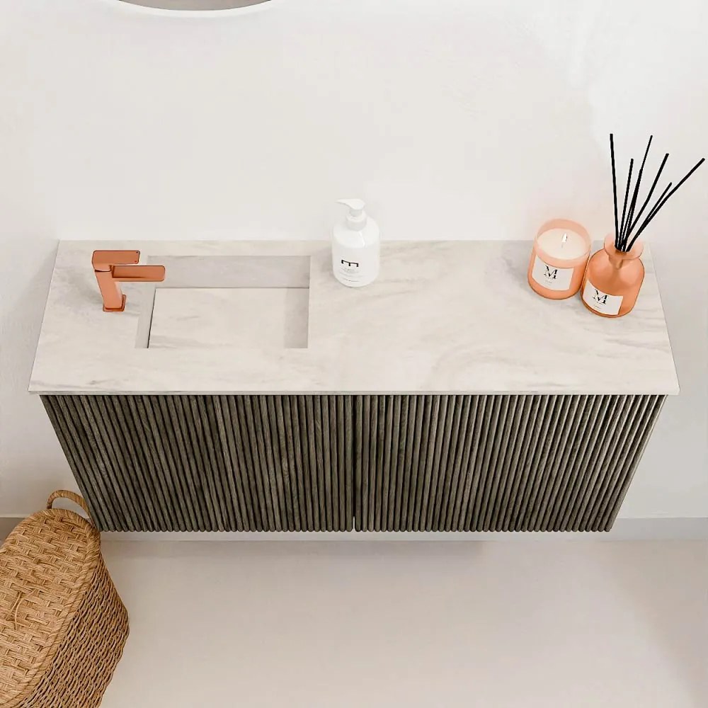 Mondiaz Joya DLux 80cm toiletmeubel shadow met wastafel faye links 1 kraangat ostra