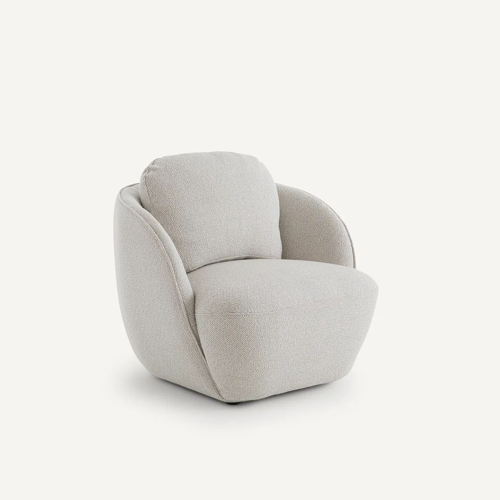 Fauteuil in mêleestof, bolvormig, Alpine