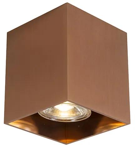 Spot / Opbouwspot / Plafondspot Qubo 1 koper Design, Modern GU10 kubus / vierkant vierkant Binnenverlichting Lamp