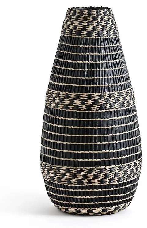 Decoratieve kruik in bamboe H53 cm, Plooming
