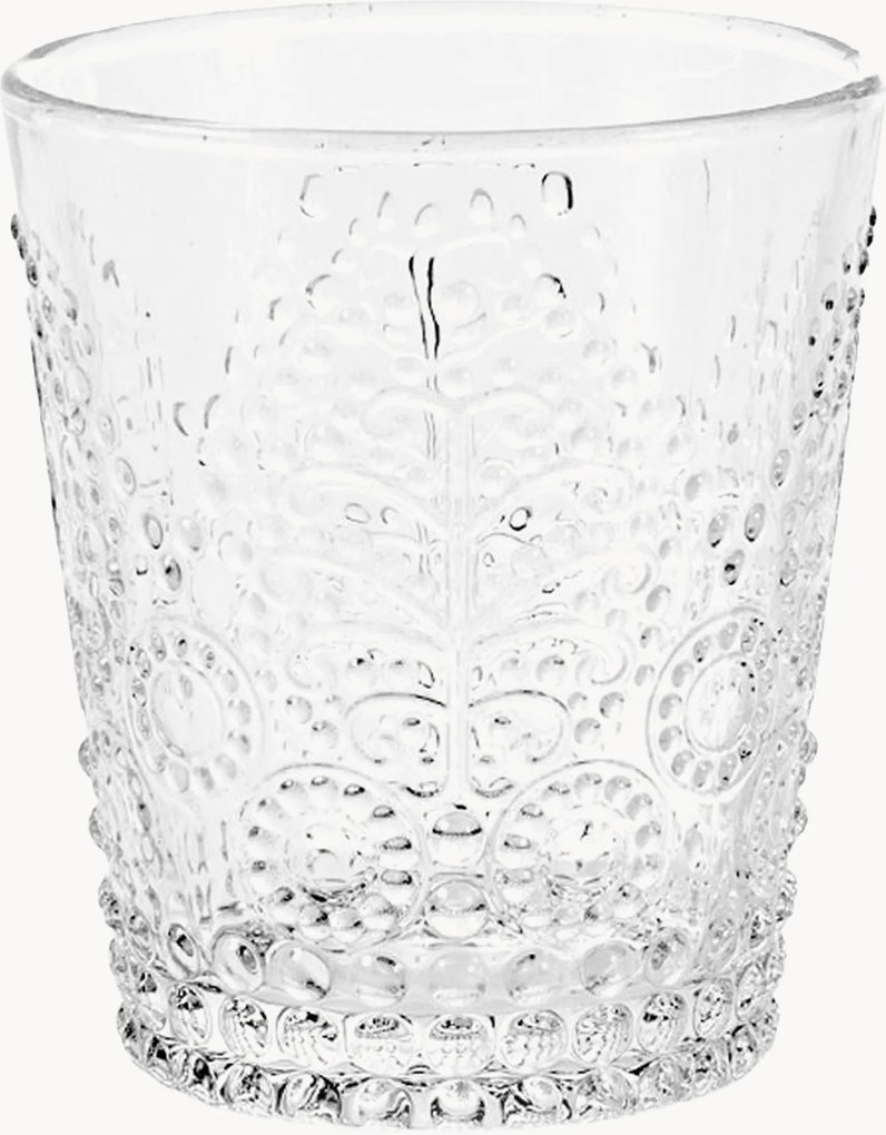 Glazen waterglazen Garden van structuurglas, 6-delig