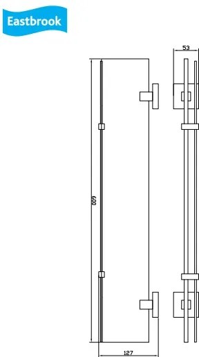 Eastbrook Rimini messing glazen planchet met rand chroom