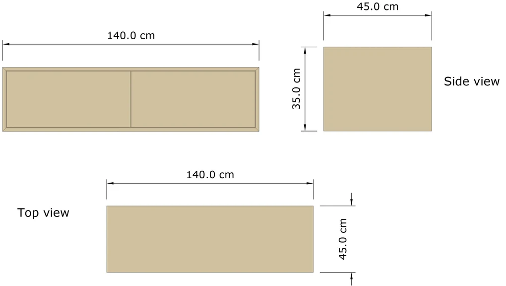Gliss Design Joa badmeubel met 2 lades 140cm pure
