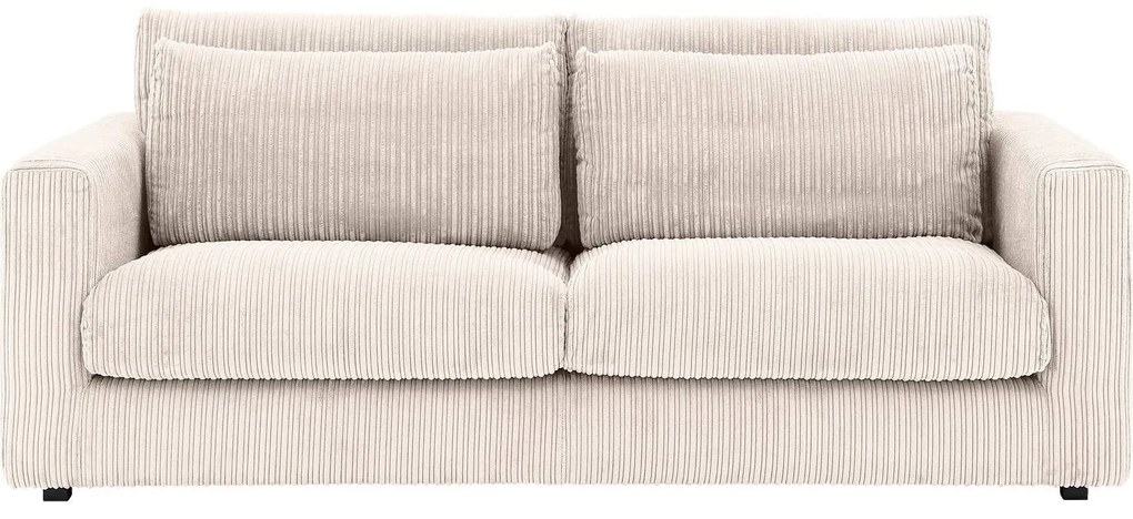 Goossens Bank Ravenia beige, stof, 3-zits, stijlvol landelijk