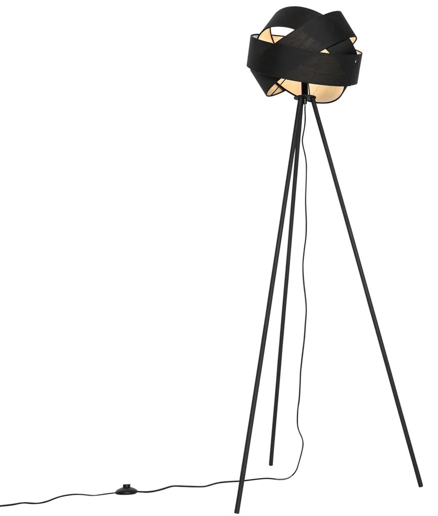 Moderne vloerlamp zwart - Cloth
