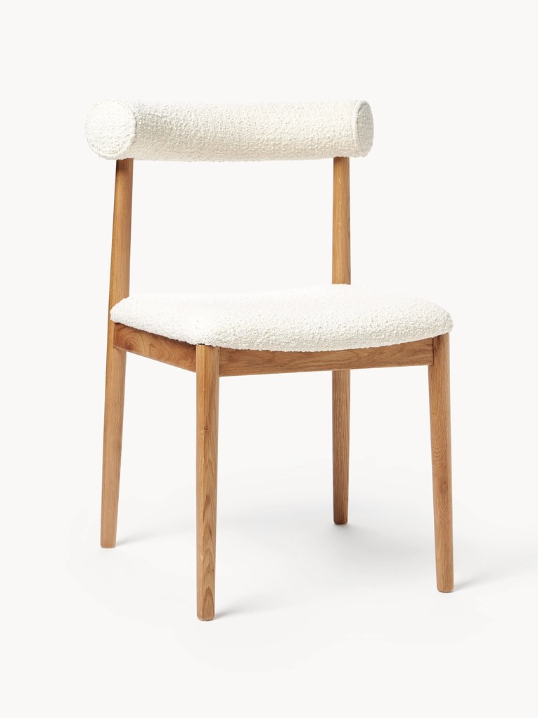 Gestoffeerde bouclé eetstoel Diego