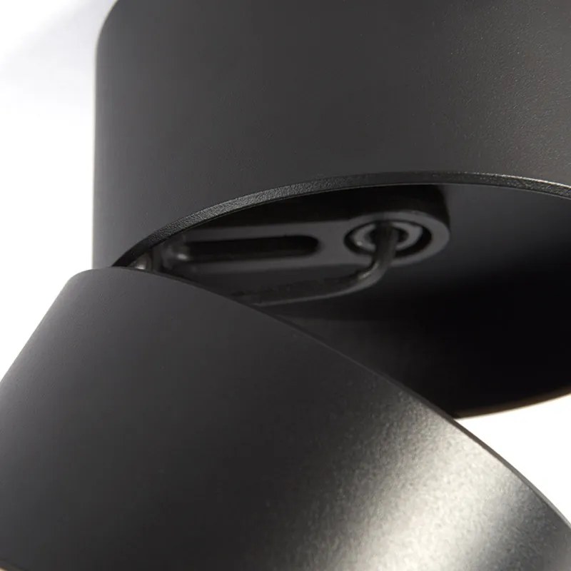 Set van 2 moderne spots zwart rond verstelbaar - Go Nine