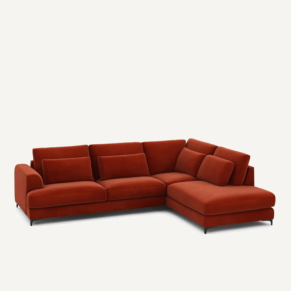 Omvormbare hoekbank rechts, fluweel, Marsile
