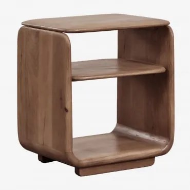 Rechthoekig Nachtkastje 40x30 Cm In Tinsley Hout Donker Acaciabruin - Sklum