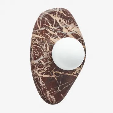 Jeremiah Marmeren Wandlamp Met Kristallen Bol Rood Marmer - Sklum