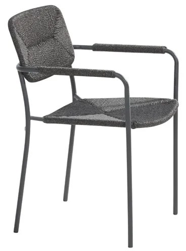4 Seasons Outdoor Bora tuinset antraciet met RVS Prado tafel - teak blad Ø 160 cm  Tuinset    houtkleur weerbestendig