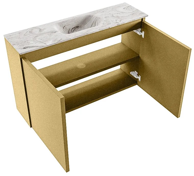 Mondiaz Ture DLux toiletmeubel 80cm oro met wastafel glace midden met kraangat