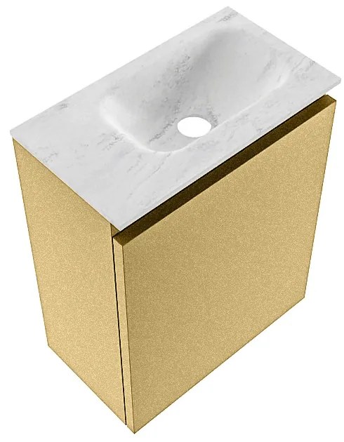 Mondiaz Ture DLux toiletmeubel 40cm oro met wastafel opalo rechts zonder kraangat