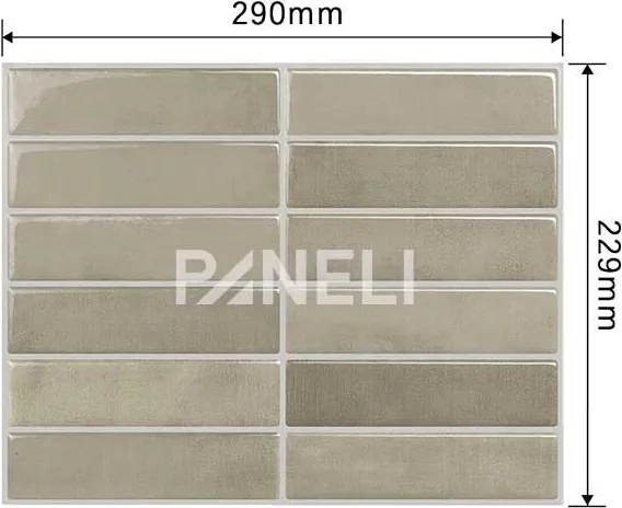 Tegelsticker Beige Langwerpig - 29 cm x 22.9 cm x 0.11 cm | 0.07 kg | Paneli zelfklevende steenstrips