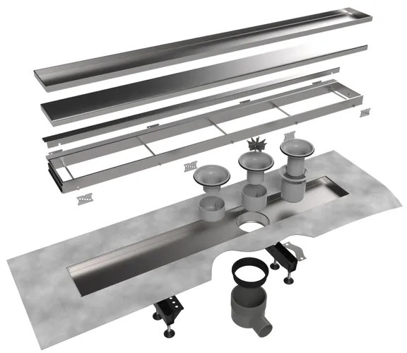 Easy Drain Multi TAF afvoergoot enkele plaat 110cm met Zero design rooster RVS edmtaf1100