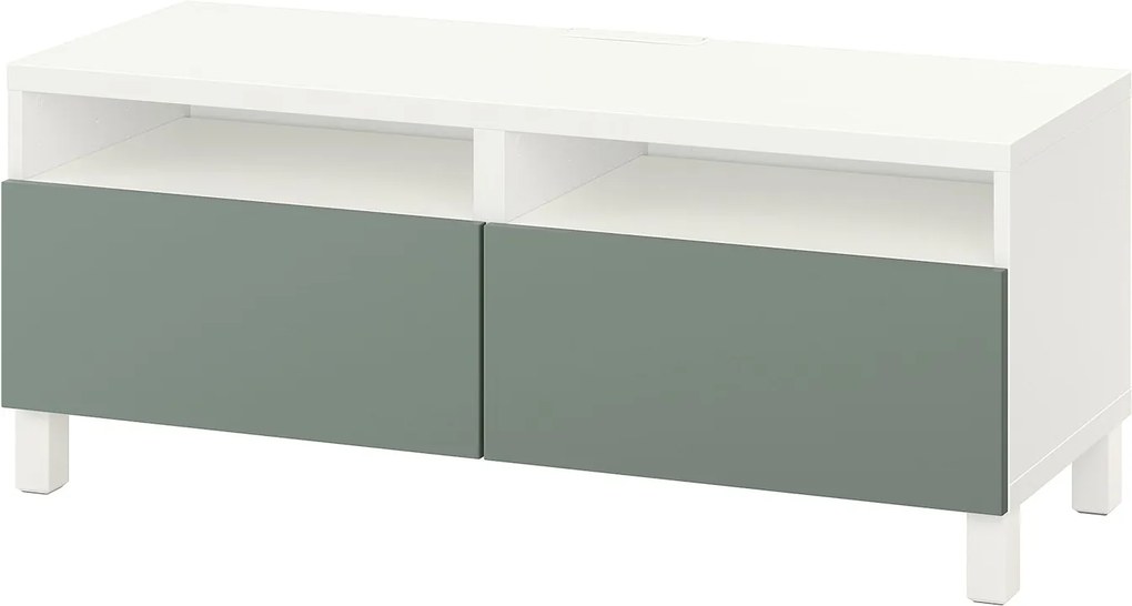 IKEA BESTÅ Tv-meubel met lades Wit/notviken/stubbarp grijsgroen Wit/notviken/stubbarp grijsgroen - lKEA
