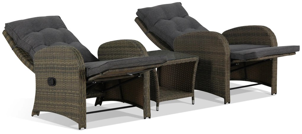 Bistroset 2 personen Wicker Grijs Garden Collections Detroit