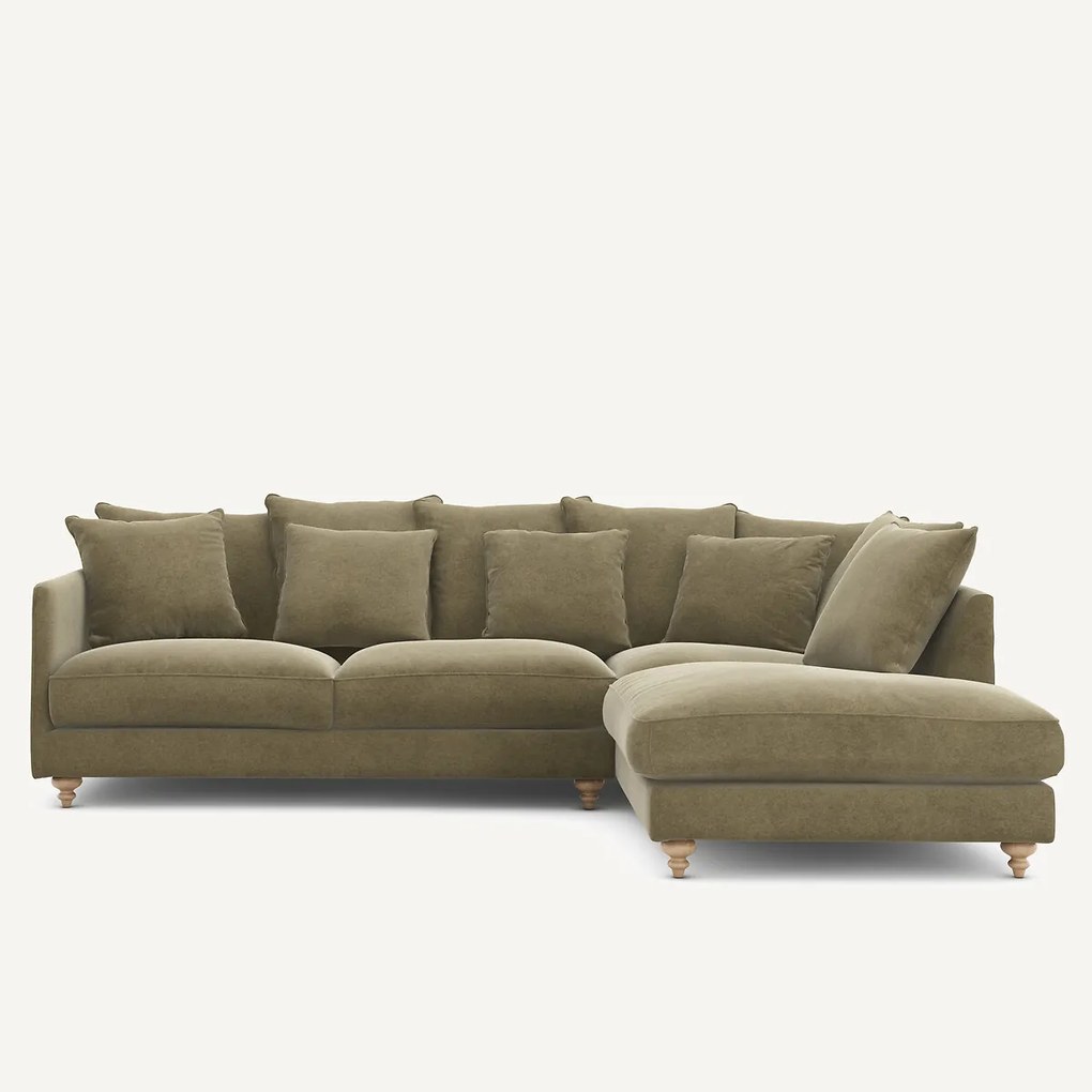 Linnen fluwelen hoekslaapbank, LAZARE