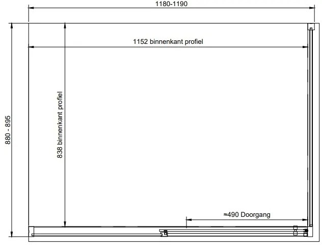 van Rijn ST06 douchecabine met 120cm softclose deur en rookglas matzwart 120x90cm