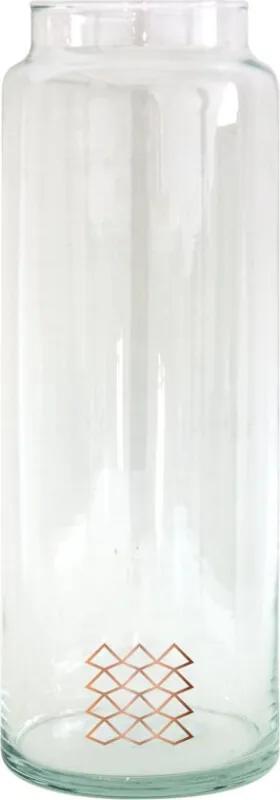 Vaas Patern XL - Handgemaakt - Glas - Ã˜10 x 30 cm - Koper