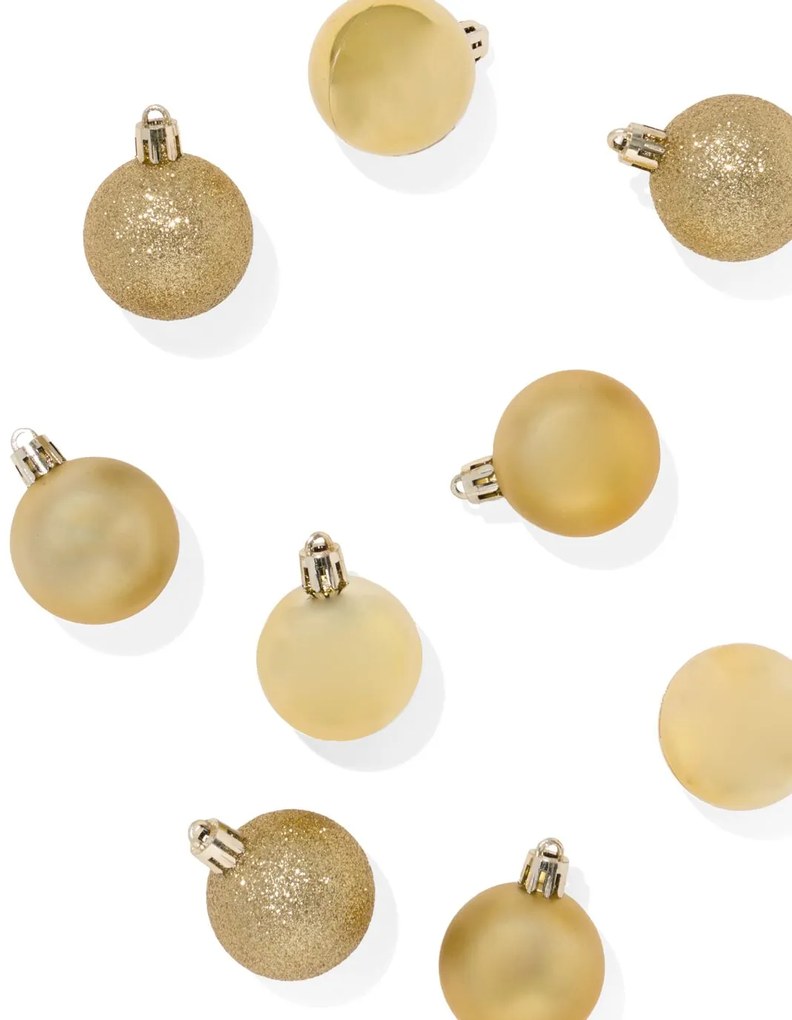 HEMA Kerstballen Ø3.5cm Plastic - 9 Stuks (goud)