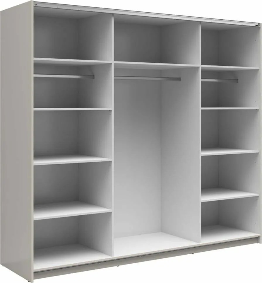 Kledingkast Livevaro 120, Kasjmier, 196x220x60cm, 181.4 kg, Kledingkast deuren: Schuivend, Aantal planken: 9, Aantal planken: 9