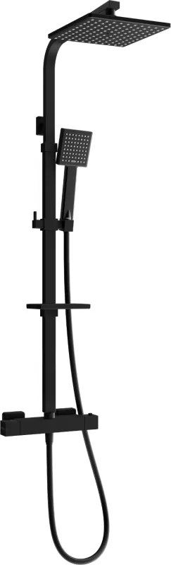 Mexen CQ45 opbouw douche set met regendouche en thermostaatkraan, zwart - 772504595-70