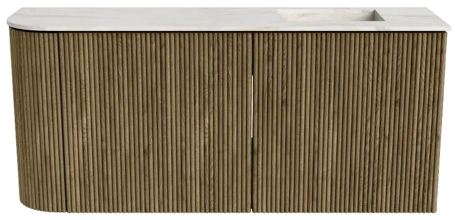 Mondiaz Joya DLux 90cm toiletmeubel ronding links dusk met wastafel faye rechts zonder kraangat ostra