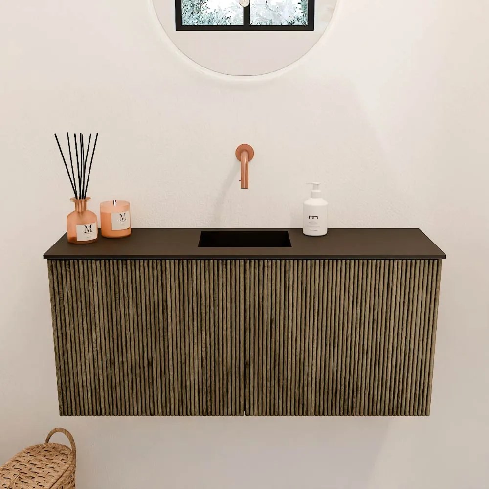 Mondiaz Joya 90cm toiletmeubel dusk met wastafel faye midden zonder kraangat urban