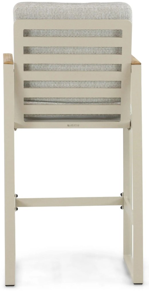 Barstoel Aluminium/Teak Taupe-naturel-bruin Lifestyle Garden Furniture Faro