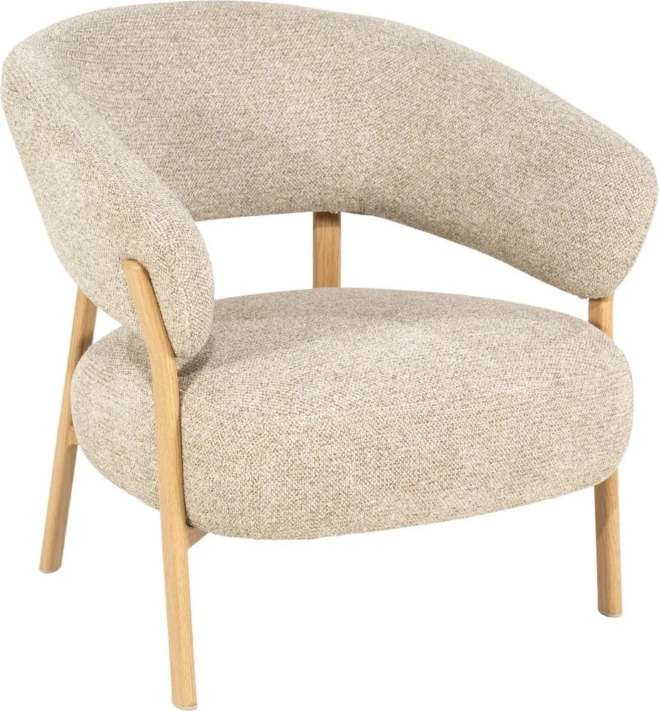 Fauteuil Met Houten Poten Naturel