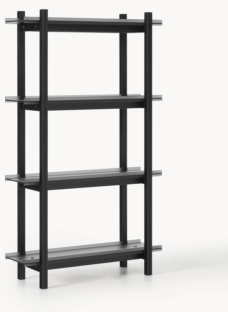 Groot eikenhouten wandrek Alex met glazen planken