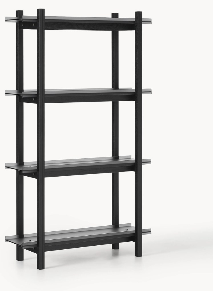 Grote eikenhouten wandkast Alex met glazen planken