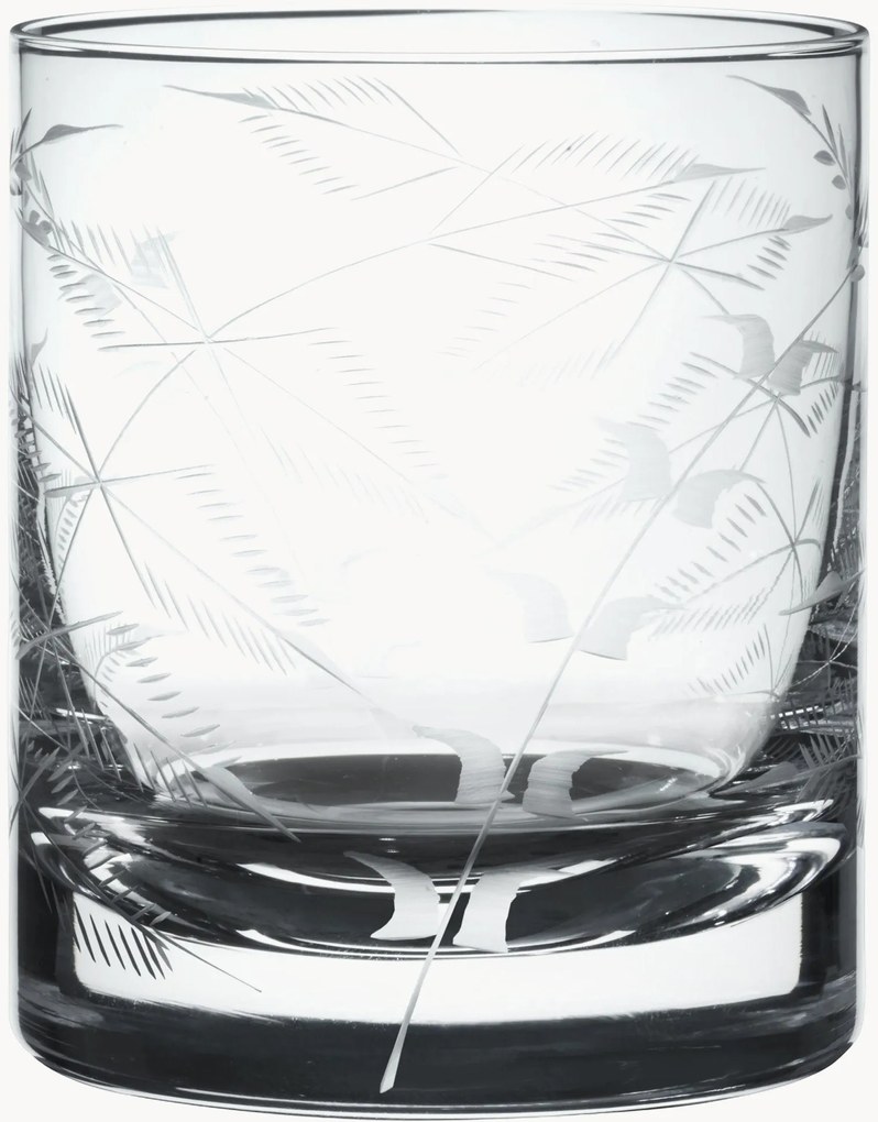 Mondgeblazen kristallen whiskyglazen Fern, 2-delig