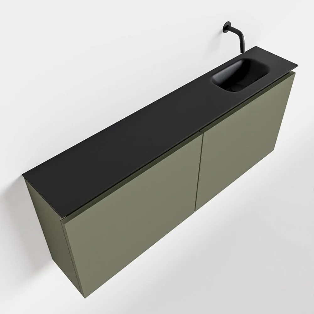 Mondiaz Ture 120cm toiletmeubel army met wastafel urban rechts geen kraangat