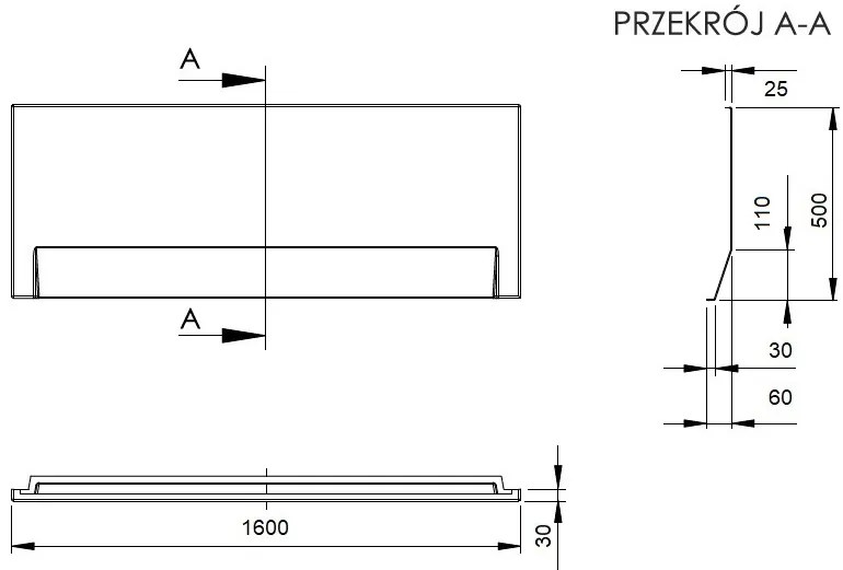 Plazan Modern badpaneel 160x50cm wit glans