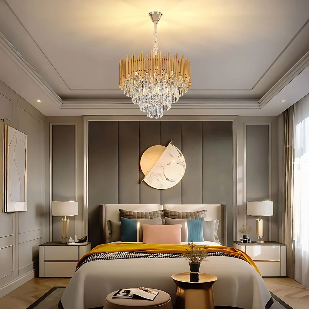 Hanglamp met kristallen G062-CP 50CM GOLD