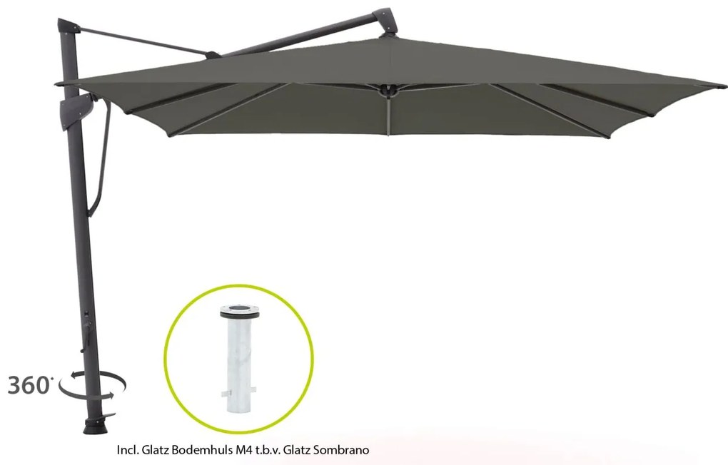 Glatz Sombrano S+ Easy zweefparasol 350x350cm