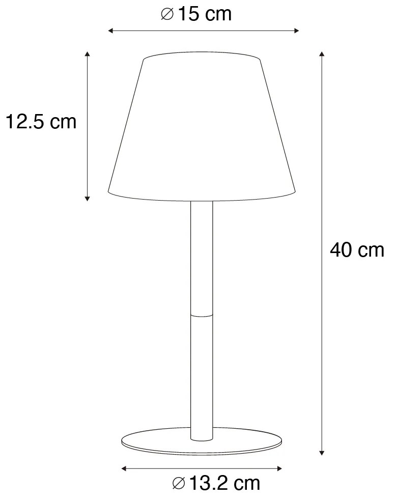 Buitenlamp met dimmer LED Set van 2 tafellamp met dimmeren zwart oplaadbaar 40 cm IP54 - Jude Modern IP54 Buitenverlichting rond Lamp