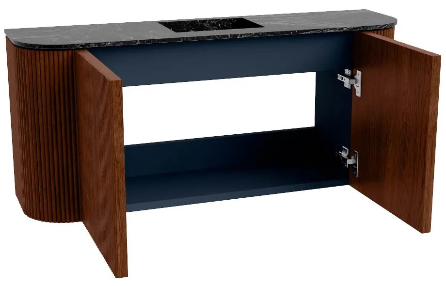 Mondiaz Joya DLux 95cm toiletmeubel ronding links/rechts ruby met wastafel faye midden 1 kraangat lava