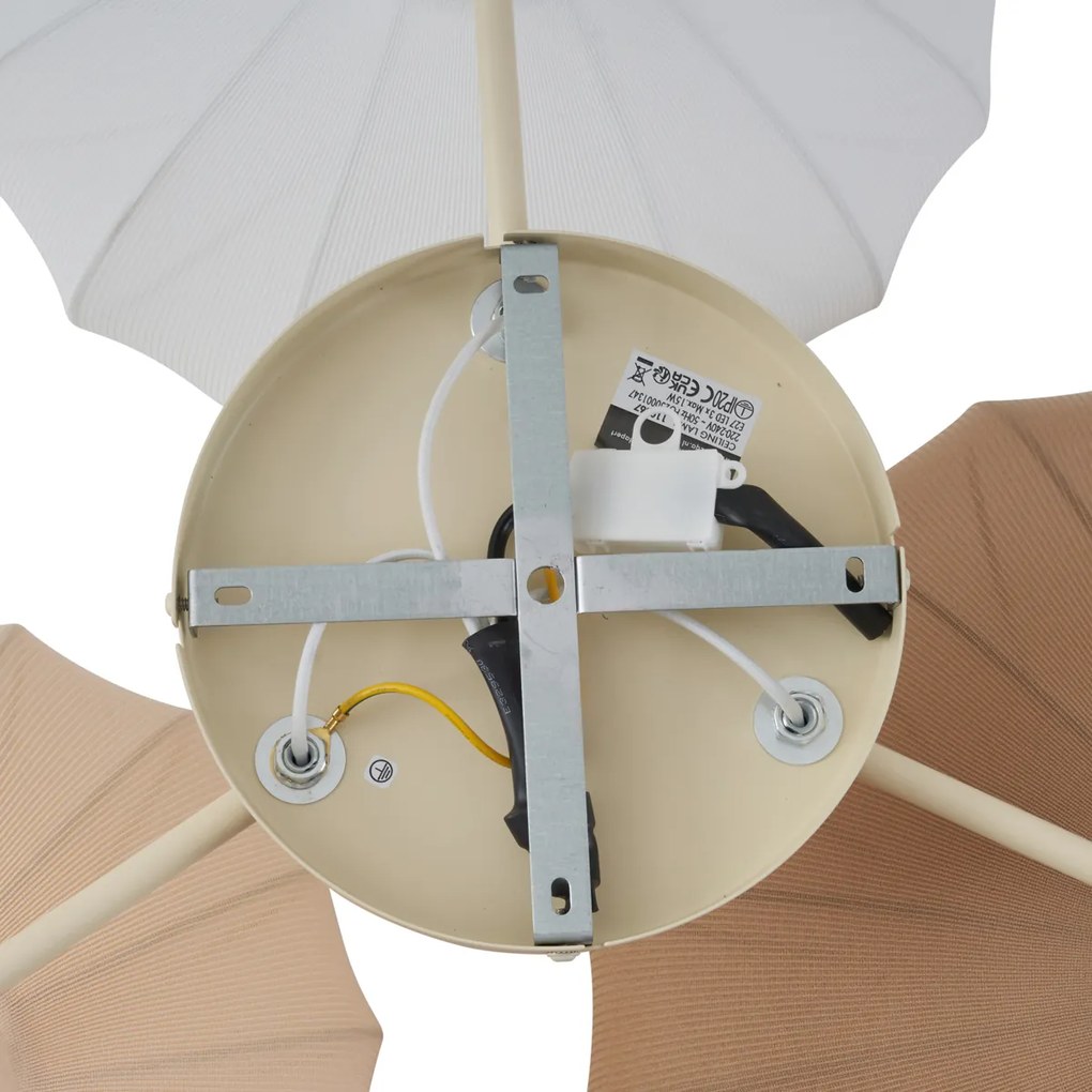 Japandi plafondlamp wit met beige en bruin 3-lichts - Multi Bida