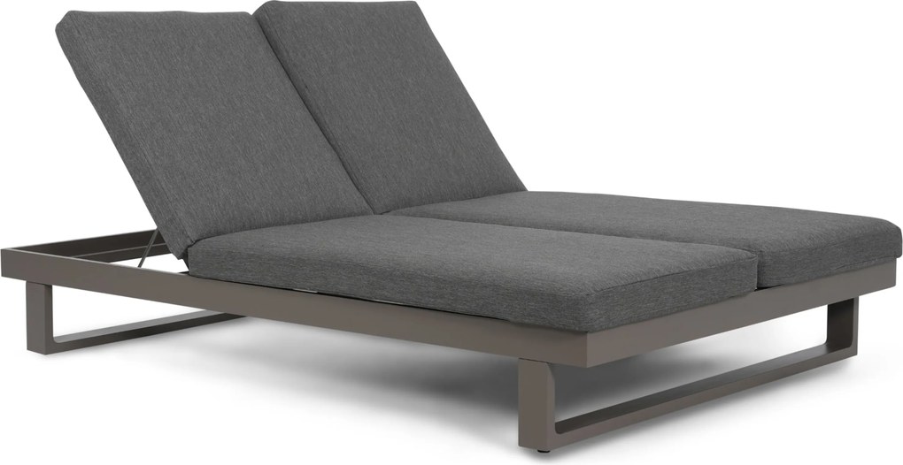 Lifestyle Garden Furniture Massimo Ligbed Met Kussen Antraciet/dark Grey Aluminium Grijs