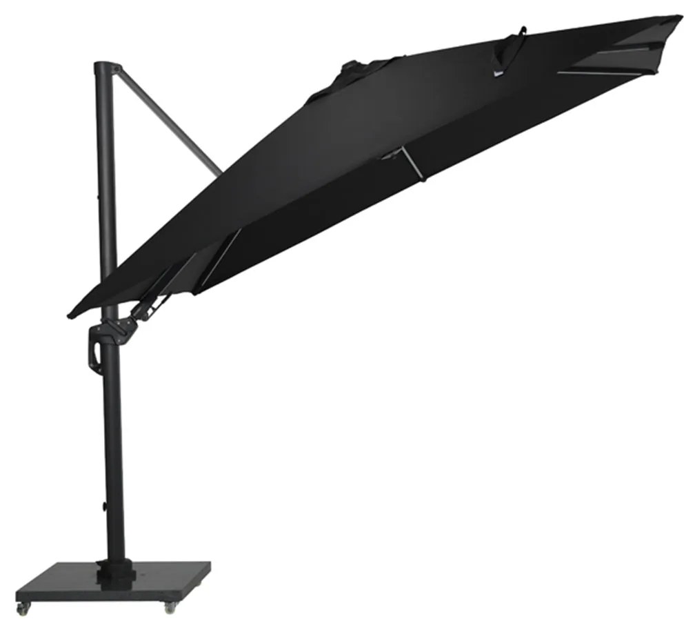 Garden Impressions Hawaii Lumen LED zweefparasol 300x300 -donker grijs - zwart