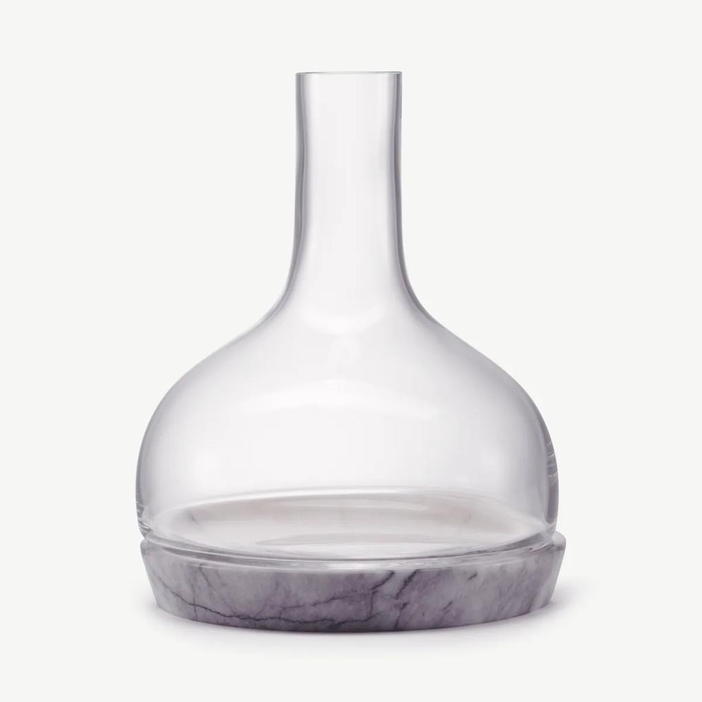 NUDE Glassware glazen karaf met marmeren basis, meerkleurig