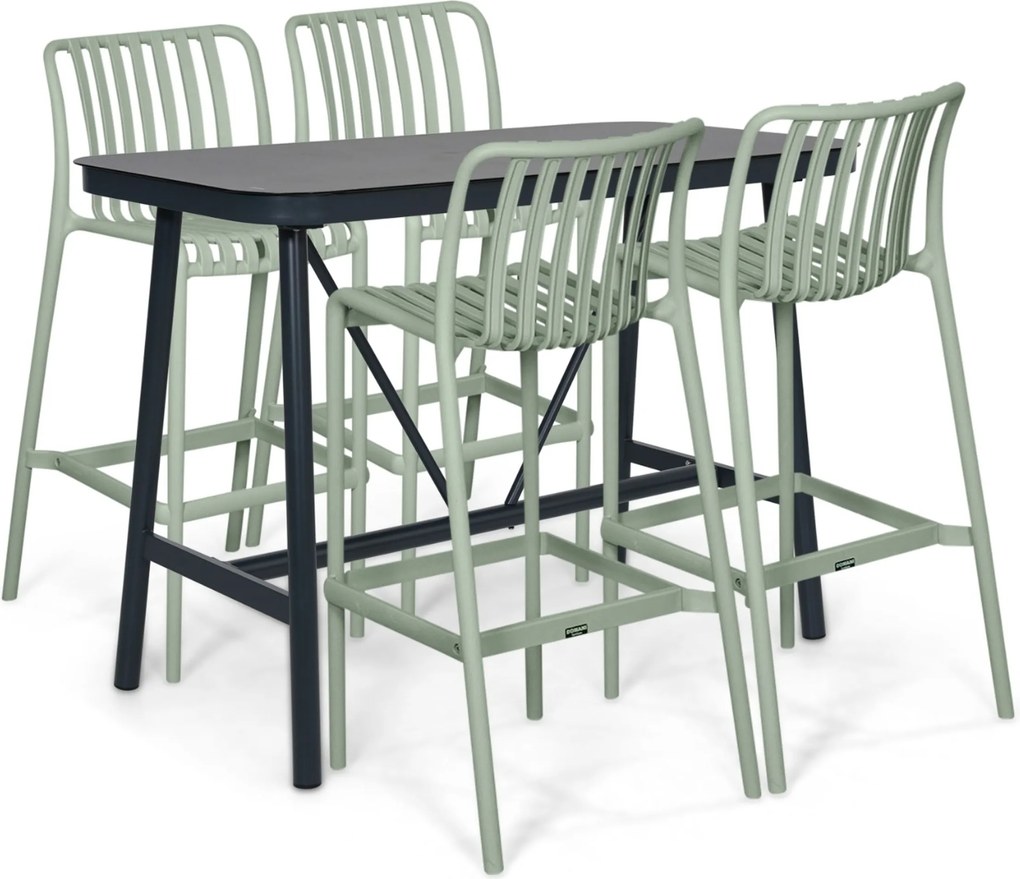 Barset 4 personen 150 cm Kunststof Grijs Domani Furniture Alba/Tavano