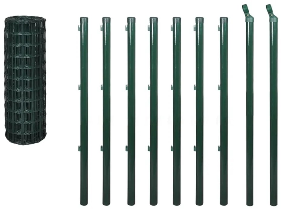 vidaXL Euro hek 10x1,2 m staal groen