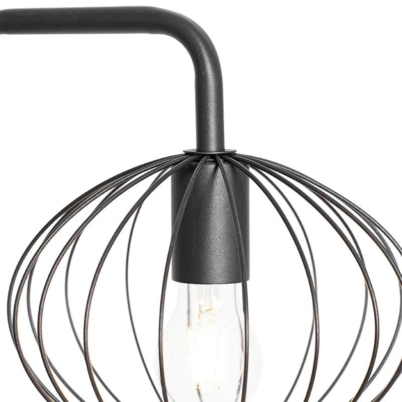 Industriële vloerlamp zwart 23 cm - Margarita Design E27 rond Binnenverlichting Lamp