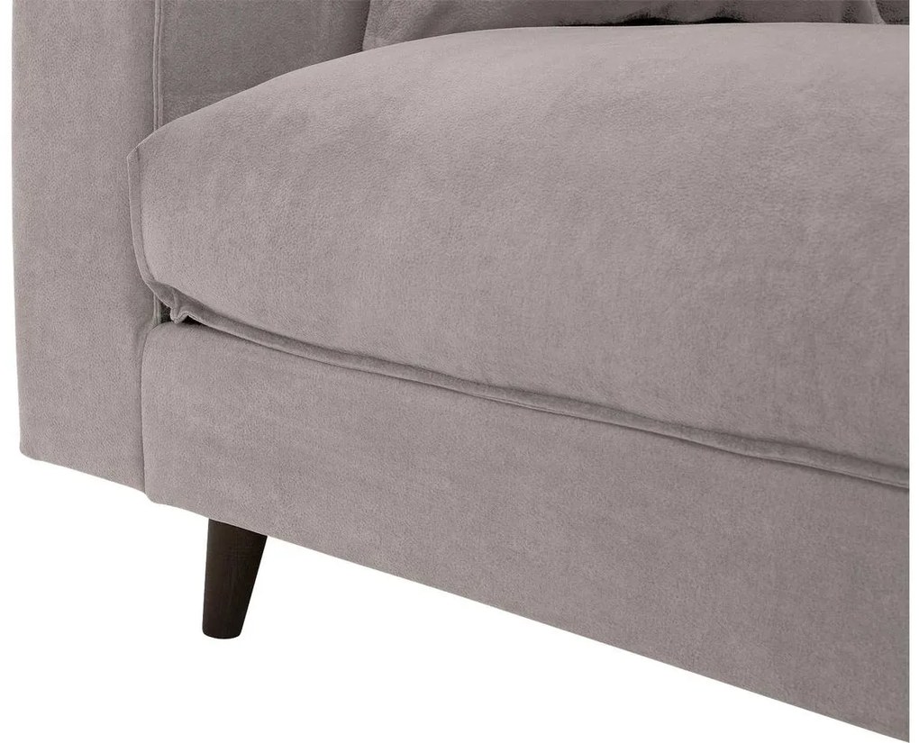 Goossens Bank Jonas beige, stof, 3,5-zits, urban industrieel met ligelement rechts
