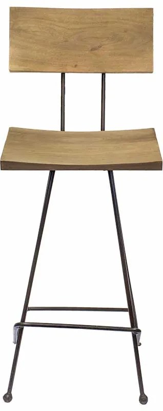 Barkruk hout&metaal - Zithoogte 65 cm